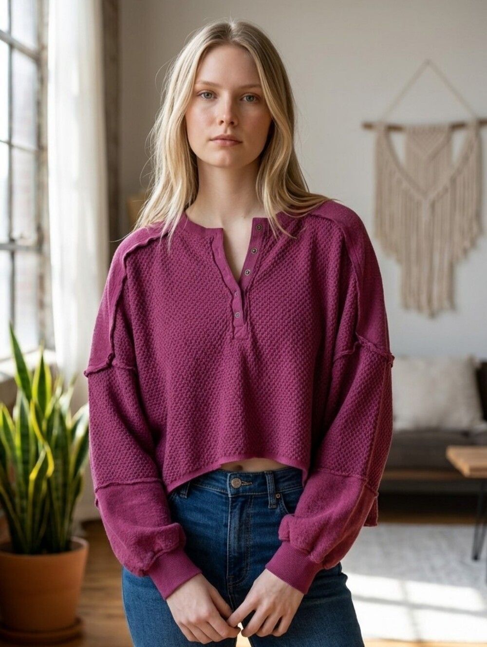 Urban Outfitters Out From Under Mel Pieced And Seamed Sweatshirt MEDIUM
